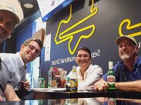 SAMMY AND NERDY WITH CLIENT AFTER A LONG DAY