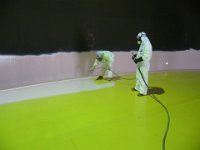 APPLYING SECOND COAT 12 MILS